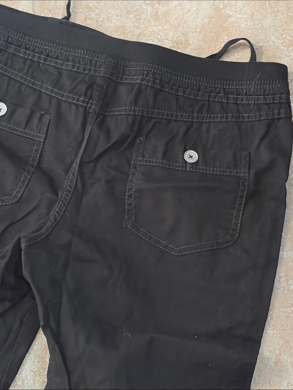 White Stag Black Drawstring Crop Pants Size 12 - Picture 4 of 6